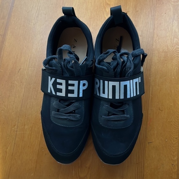 Zara Trafaluc black keep running gym shoes/sneakers size 39. EUC. - Picture 3 of 7